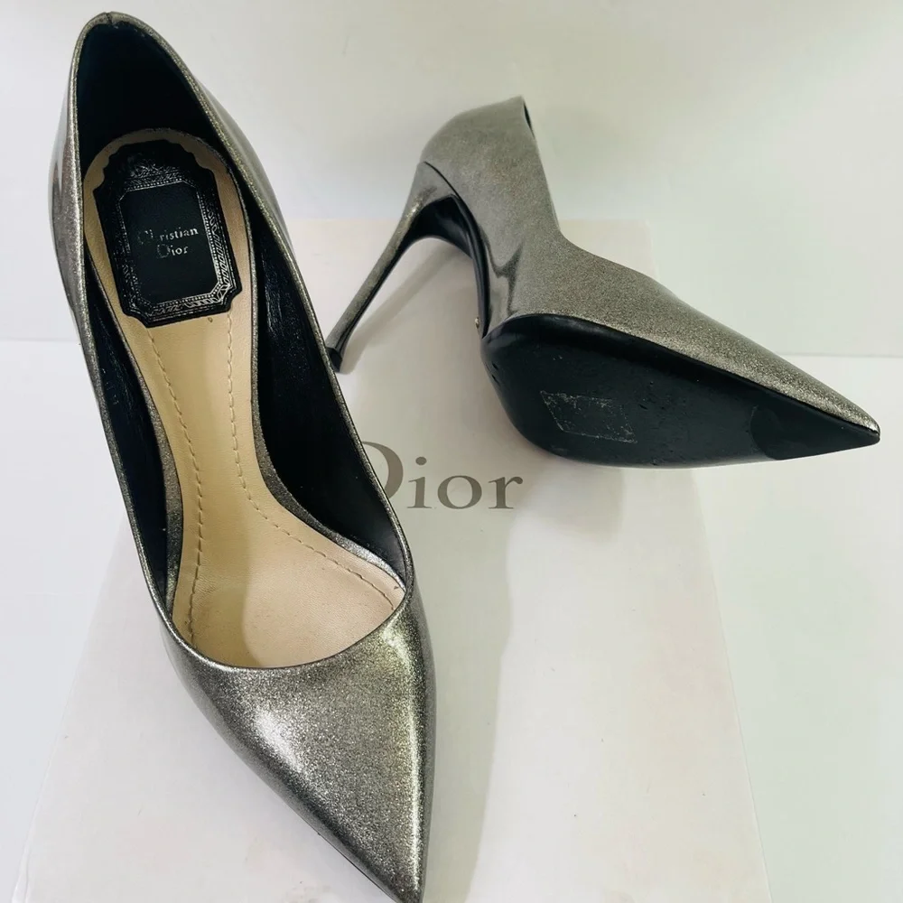 Dior Essence Women's Shimmering Silver Heels